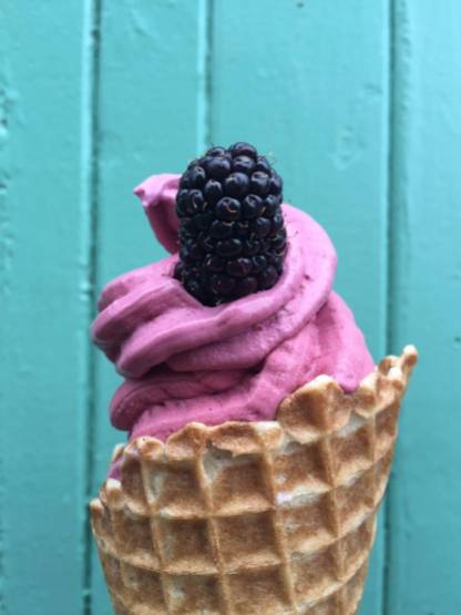 We churn Mackies ice cream to order with the fruit blend of your choice, and a fresh fruit garnish in either a waffle cone or tub. We also have the option of scrumptious vegan Joelato.